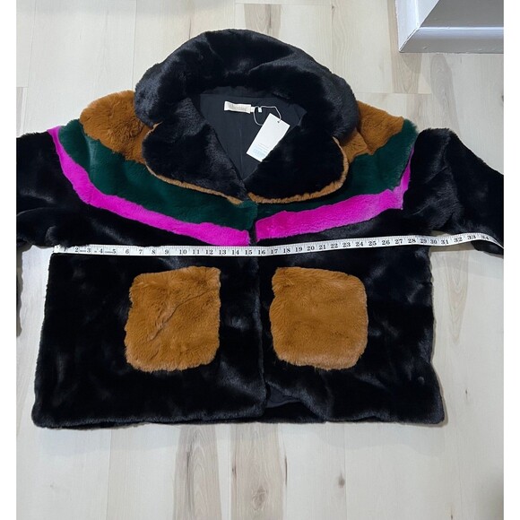 Choosy NWT Plus Size Vibrant Retro 90s Streetwear Wool Blend Teddy Bomber Jacket - Picture 5 of 10